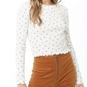 2 for 20$ FOREVER 21 ribbed floral long sleeves crop top